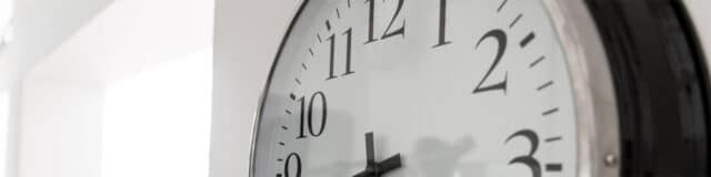 a large black and white clock.